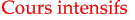 Cours spéciaux